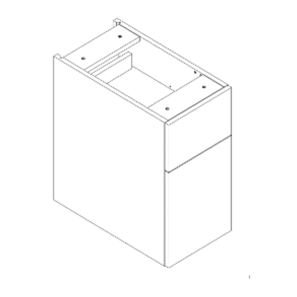 Two Drawers Floating Vanity Base - technical drawing