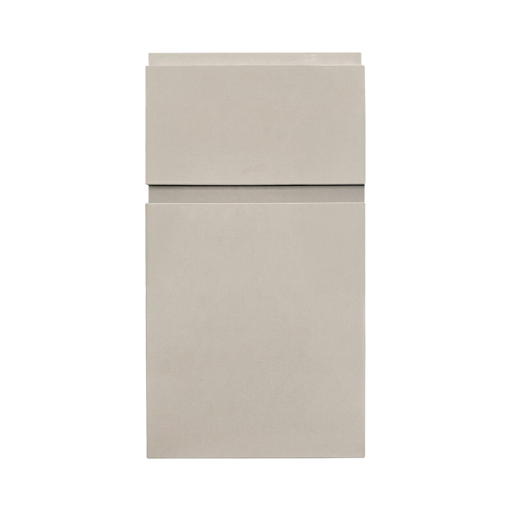 Cashmere FP door style — high gloss, finger pull profile, Euro Master Cabinet