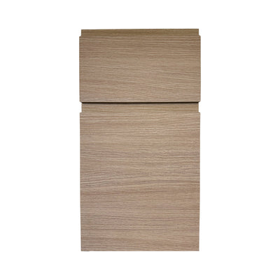 Karina FP door style — textured woodgrain, finger pull profile, Euro Master Cabinet